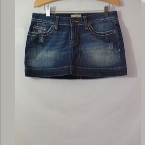 BKE Denim Dark Blue Distressed Mini Skirt Size 28